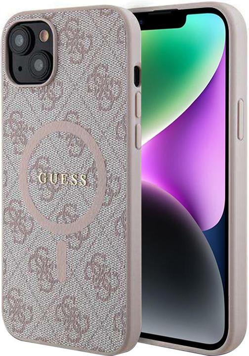 Produktbild Guess GUHMP14SG4GFRP iPhone 14 / 15 / 13 6.1" różowy/pink hardcase 4G Collection Leather Metal Logo (Apple iPhone 14, Apple iPhone 13, Apple iPhone 15)
