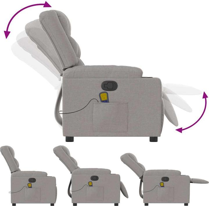 Immagine prodotto vidaXL Sedia da massaggio in tessuto grigio nuvola