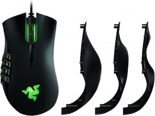 Produktbild Razer Naga Trinity MMO, högerhand, Optisk, USB, 16000 DPI, 120 g, Svart, Grön (Kabelgebunden)