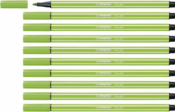 Label énergétique STABILO Stylo feutre premium - Pen 68 - pack de 10 - vert clair (Vert clair, 10 x)