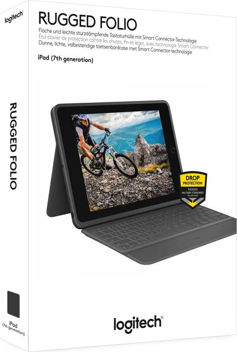 Actual product image Logitech Rugged Folio (FR, iPad 2021 (9th Gen), iPad 2019 (7th gene), iPad 2020 (8. Gen))