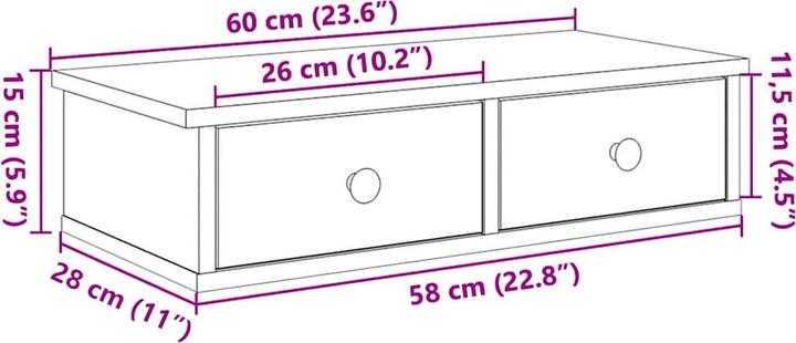 Produktbild vidaXL Wandregal (60 x 25 x 15 cm)