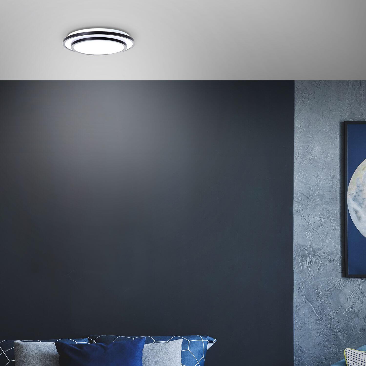 Thumbnail - Brelight, Wandleuchte + Deckenleuchte, Luciano LED Wand- und Deckenleuchte 34cm schwarz/weiss (2400 lm)