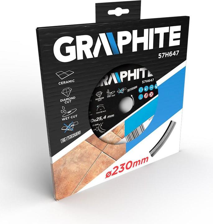 Image du produit Graphite Disque à tronçonner diamanté 230 x 25,4 mm massif pour 59G891