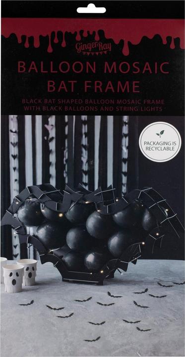 Produktbild Ginger Ray Halloween Fledermausförmiges Halloween-Ballon-Mosaik-Ständer-Kit inkl. 35 Luftballons (37 x)