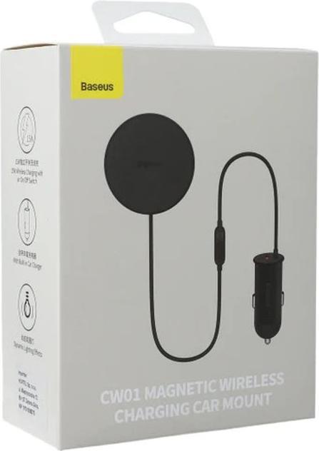 Productafbeelding Baseus Magnetische autotelefoonhouder CW01 aan ventilatierooster met autolader USB-C, 15W + 25W (zwart)