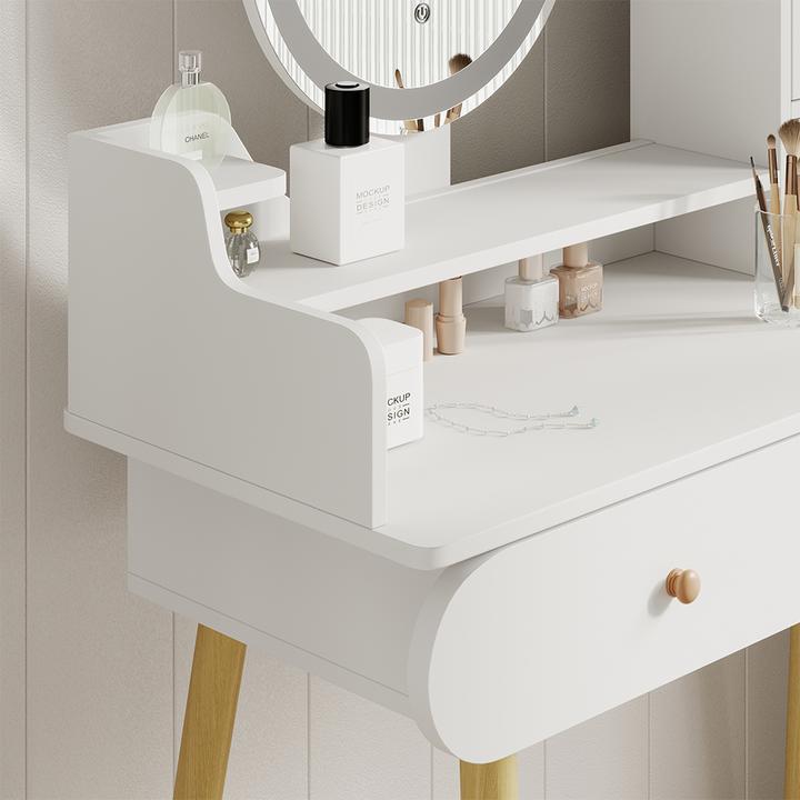 Actual product image Vicco Edda with LED mirror and stool (100 x 40 x 130 cm)