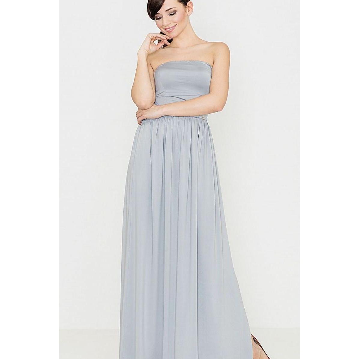 Lenitif, Damen, Kleider, Langes Kleid, Grau, (XL)
