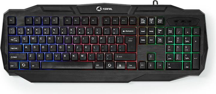 Actual product image Nedis Wired Gaming Keyboard Gaming keyboard with cable USB 2.0 US keyboard layout Schwa (Eng. Int., Cable)