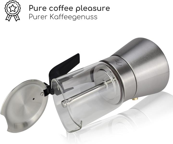 Immagine prodotto Milu Macchina per espresso a induzione adatta a 4 tazze da 200 ml (4 Tazze)