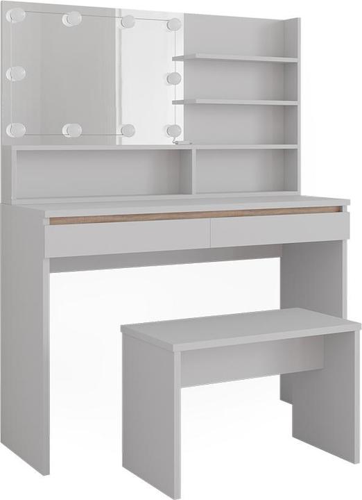 Image du produit Vicco Emma avec étagère miroir, banc & éclairage LED (120 x 41.80 x 83 cm)
