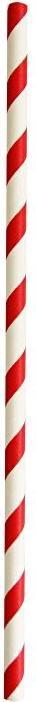 Actual product image No Name Paper drinking straw red/white (150 x)