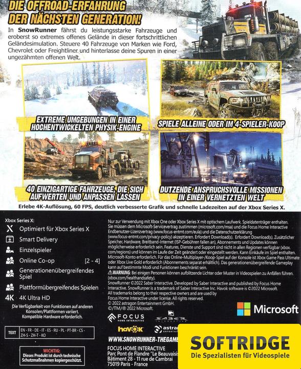 Produktbild astragon SnowRunner (Xbox Series X, DE)