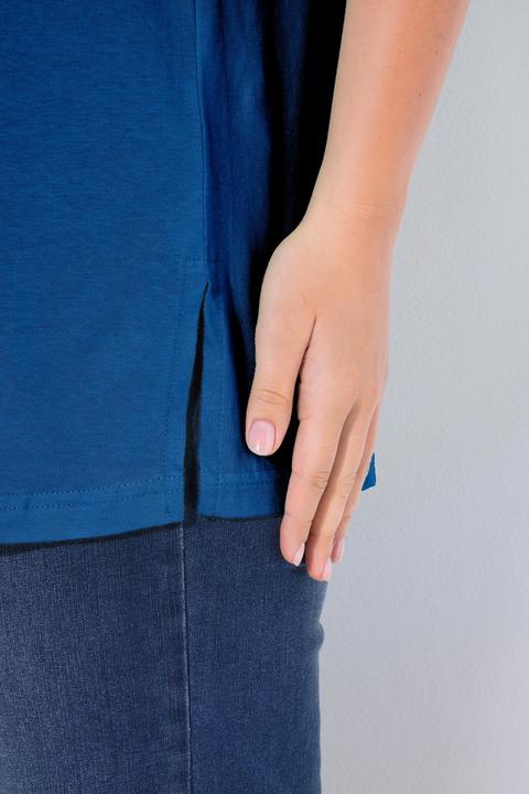 Actual product image Ulla Popken Basic Round Neck Short Sleeve Relaxed Fit Tee (68)