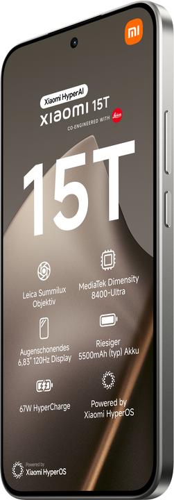 Produktbild Xiaomi 15T (512 GB, Gray, 6.83", Dual SIM, 5G)