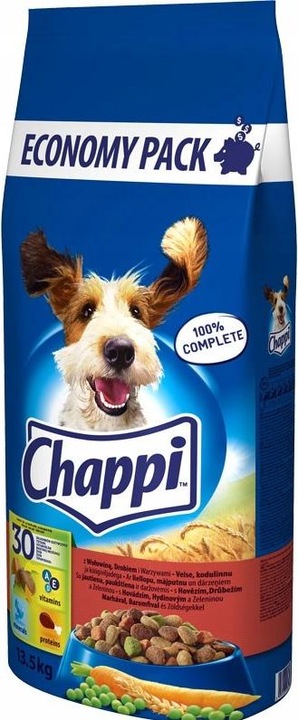 Produktbild Chappi mit Rindfleisch, Huhn und Gemüse 13,5kg (Adult, 1 Stk., 13500 g)