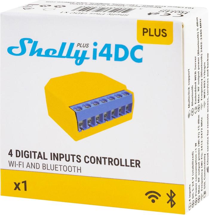 Actual product image Shelly Plus I4 DC (Switch actuator)