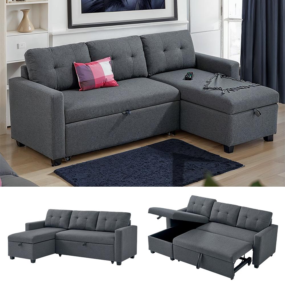 Thumbnail - VitaliSpa, Sofa, Sofa L Form Campina, Grau, 226 x 161 cm