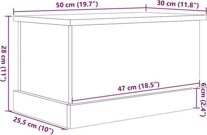 Produktbild VidaXL Aufbewahrungsbox (50 x 30 x 28 cm, 42000 l)