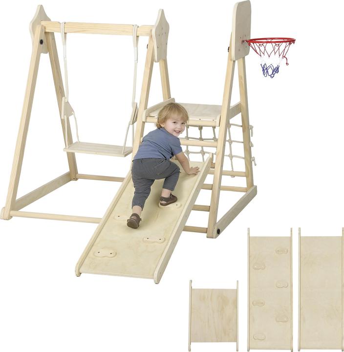 Aiyaplay Klettergerüst Holz Naturholz