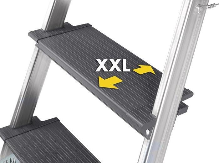 Actual product image Hailo Aluminium safety ladder L100 TopLine, 3 steps (Stepladder, 70 cm)