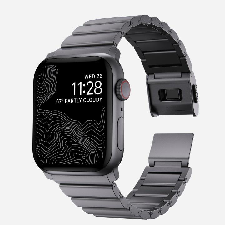 Produktbild Nomad Armband Aluminium Apple Watch Gray (49 mm, Aluminium, grade N52 magnet, Edelstahl 316)
