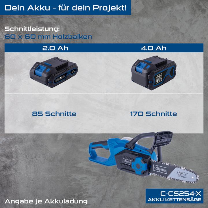 Produktbild Scheppach C-CS254-X (Akku Kettensäge)