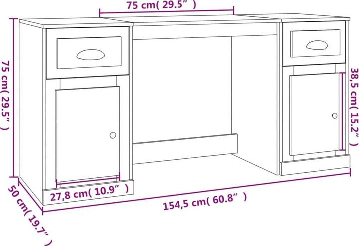 Immagine prodotto vidaXL Feona (154,5 x 50 x 75 cm)