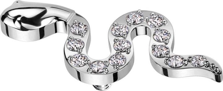 Immagine prodotto Star Piercing Dermal Anchor serpente argento cristalli argento (senza ottone, Titanio)