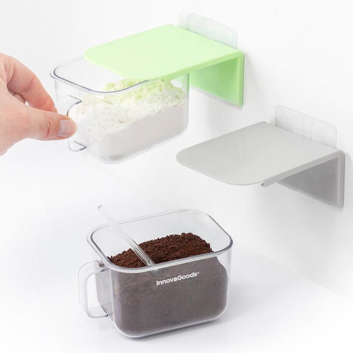 Actual product image InnovaGoods 2x self-adhesive kitchen container (0.42 l)