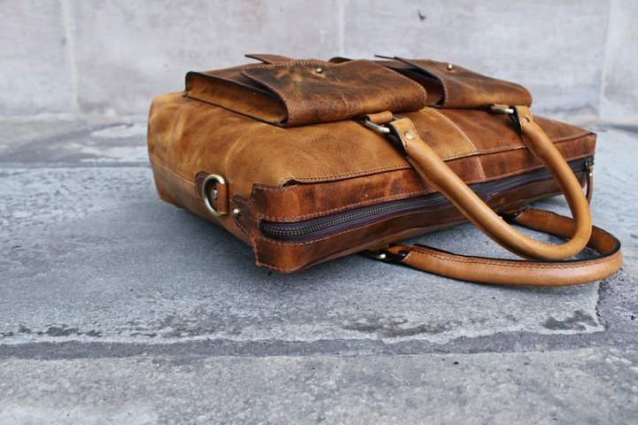 Immagine prodotto Only-Bags.Store Cartella in vera pelle, borsa per laptop, borsa a tracolla per ufficio, borsa messenger, regalo di (15.60")