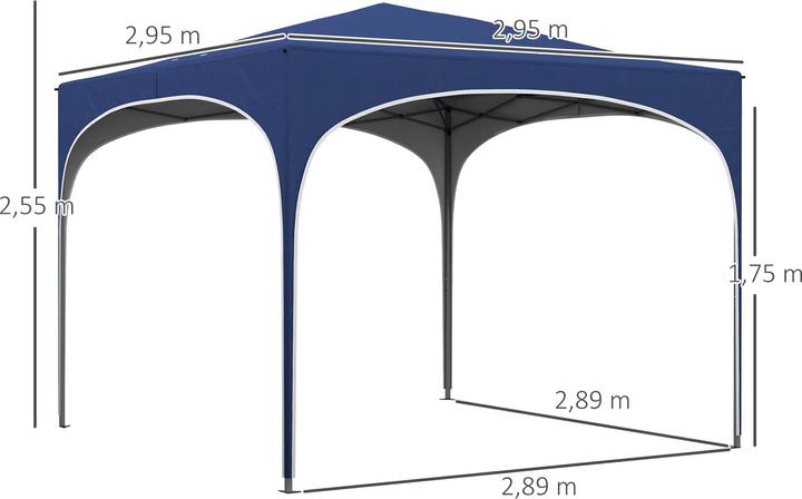 Actual product image Outsunny Pavilion with carrying bag and water drainage holes (295 cm, 295 cm)