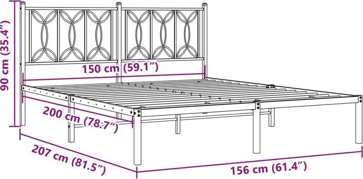 Actual product image vidaXL Bettgestell (183 x 213 cm)