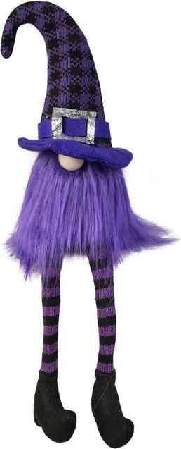 MICA Living Kantenhockerwichtel mit Hut - lila - ca. 10 x 10 x 40 cm