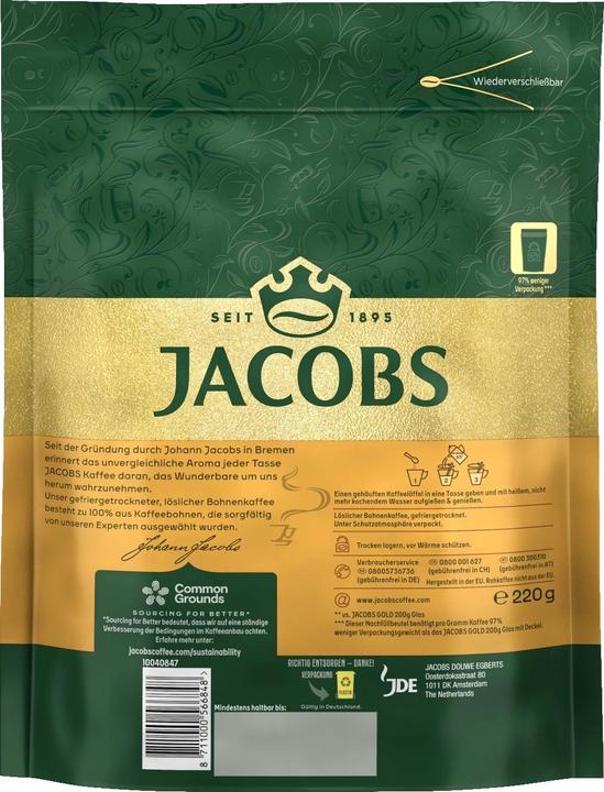 Actual product image Jacobs Instant Kaffee Instant Gold Nachfüllbeutel 220 g (220 g)