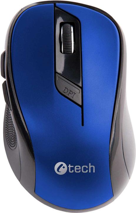 Produktbild C-Tech Maus WLM-02/Ergonomisch/Optisch/Für Rechtshänder/1.600 DPI/Kabellos USB/Schwarz-Blau (Kabellos)