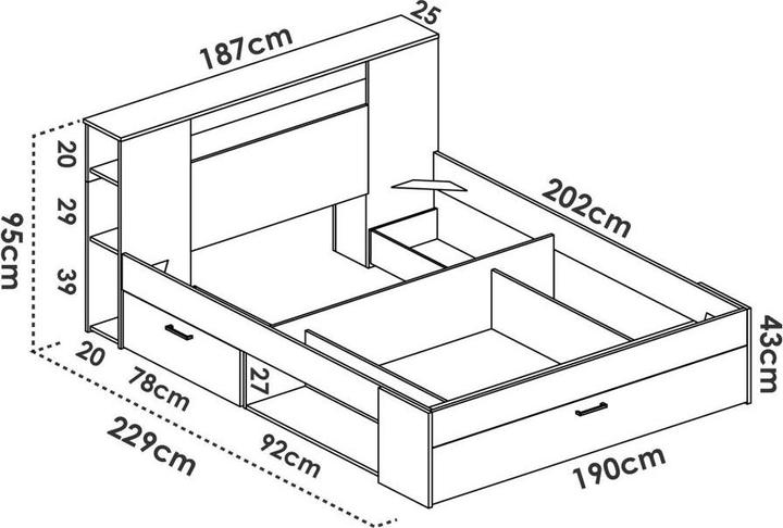 Produktbild Vente-unique Leandre (180 x 200 cm)