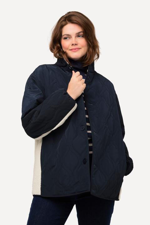 Produktbild Ulla Popken Wendejacke, Stepp/Teddyfleece, Stekragen, recycelt (42, 44)
