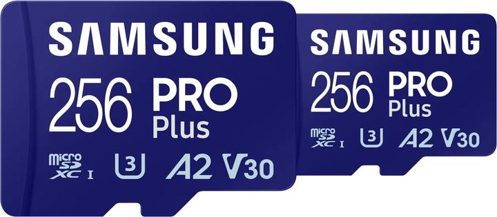 Actual product image Samsung MicroSDXC PRO Plus Duo Pack (256 GB, microSDXC, U3, UHS-I)