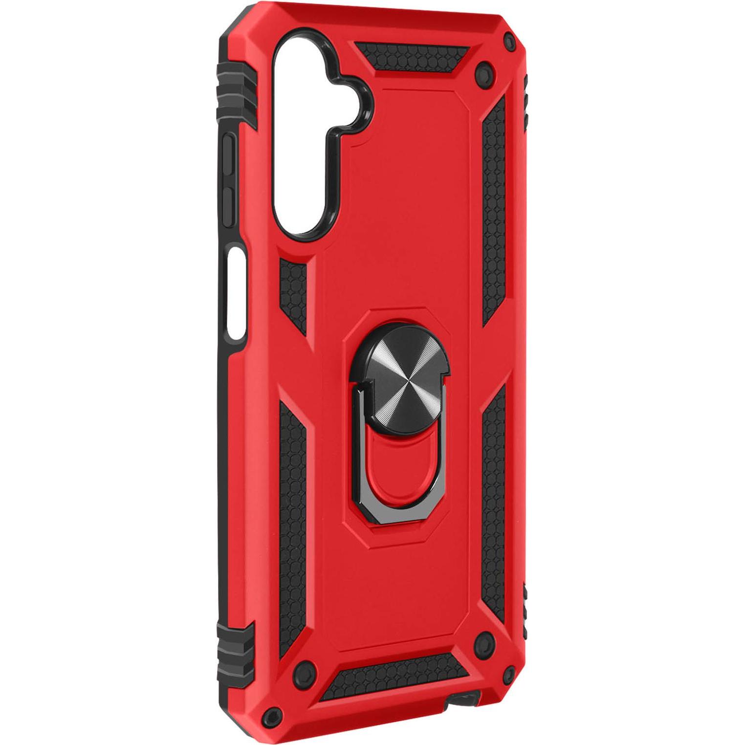 Avizar Stossfeste Handyhülle mit Ring Series (Samsung Galaxy A15), Smartphone Hülle, Rot