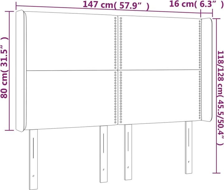 Produktbild vidaXL LED Kopfteil (147 x 16 x 128 cm)