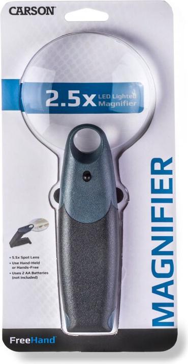 Actual product image Carson Optical FH-25 FreeHand magnifier with bendable handle = foot