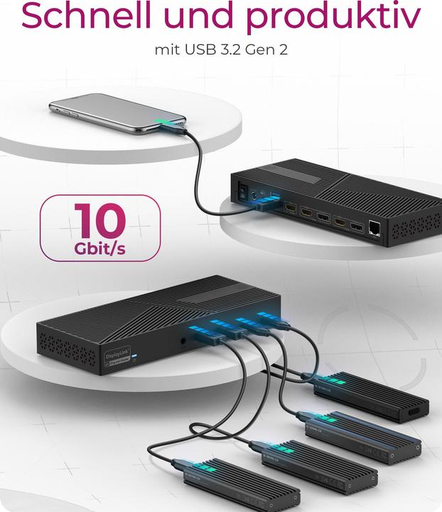 Actual product image Icy Box USB-C docking station, Dual 4K Display Dock, IB-DK2246AC (USB-C, 14 ports)