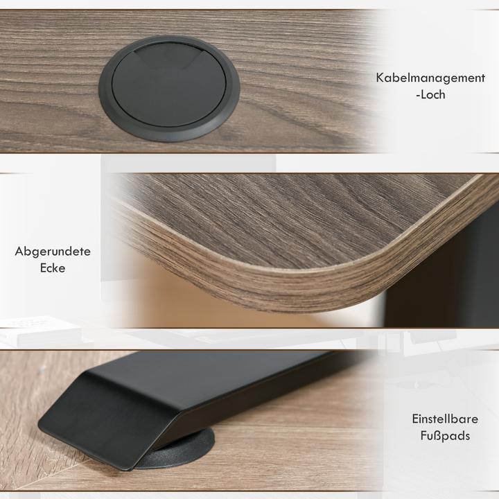 Produktbild Vinsetto PC-Tisch elektrisch höhenverstellbar, LED-Anzeige (140 x 116 x 70 cm)