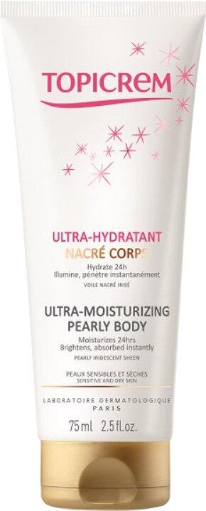 Actual product image Topicrem Ultra-Moisturising Pearly Body nawilżający krem do ciała 75ml (Body cream, 75 ml)