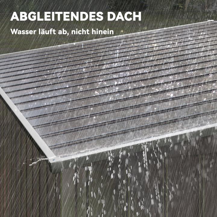 Produktbild Outsunny Gartenhaus Stahl Hellgrau
