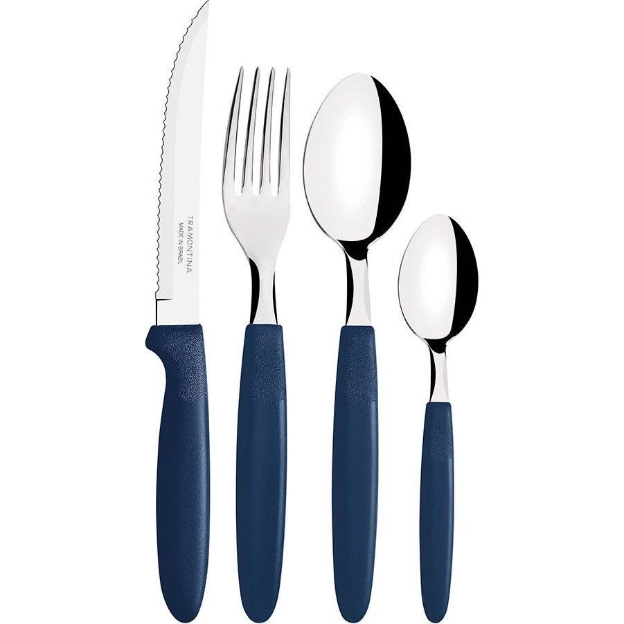 Tramontina 25-piece ipanema cutlery set with blue handle, Posate, Blu