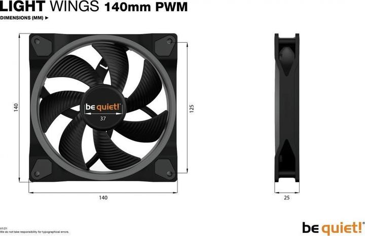 Actual product image be quiet! Light Wings (140 mm, 1x)