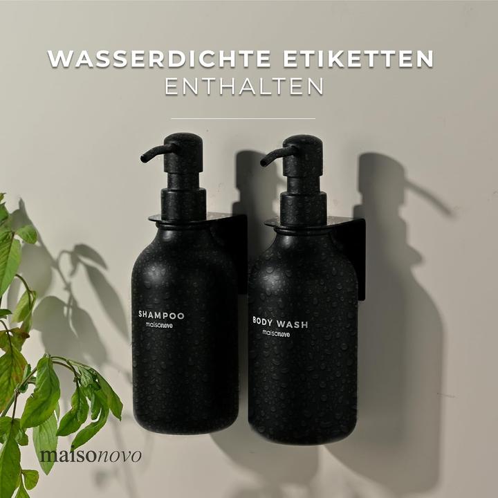 Produktbild Maisonovo 3er Set Shampooflaschen zum Befüllen mit Wandhalterung