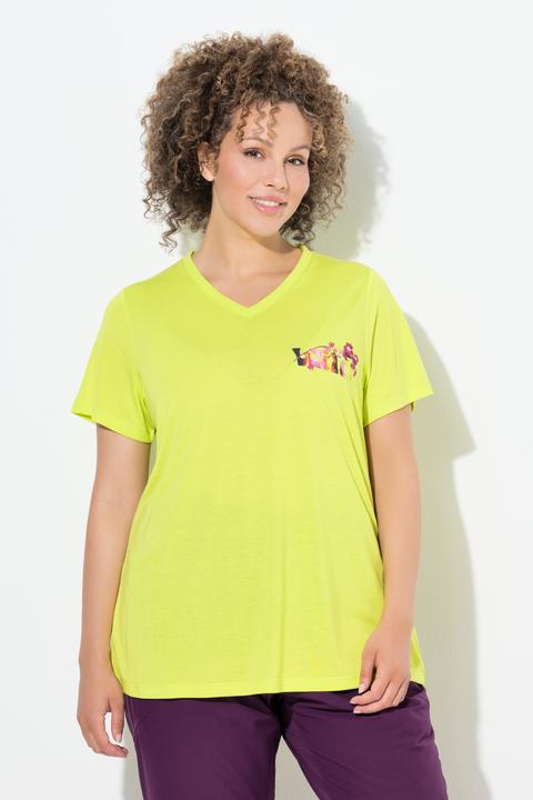 Produktbild Ulla Popken Funktions-Shirt, Wild, V-Ausschnitt, Halbarm (46, 48)